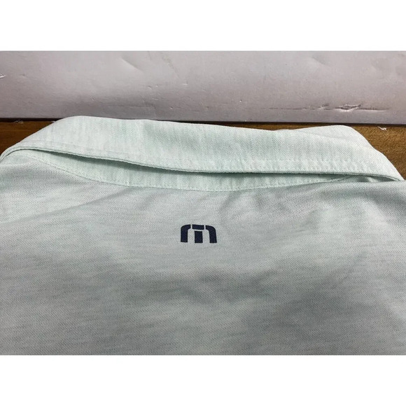Travis Mathew Polo Shirt Mens Size 2XL Mint Green Striped Golf Casual Retro - Picture 7 of 7